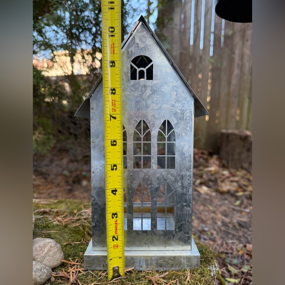 Rustic Silver Metal Lantern - Picture 5 of 6